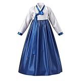 YEMYIQZ Women Hanbok Dress Korean Traditional Long Sleeve Palace Costume Cosplay Floral Embroidery Top Skirt...