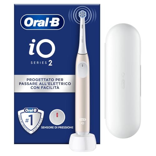 Oral-B Spazzolino Elettrico iO 2 Rosa, 1 Testine Di Ricambio, Spazzolino Elettrico Ricaricabile, Pulizia Denti Efficace, Sensore Di Pressione, Delicato Sulle Gengive, Custodia Da Viaggio
