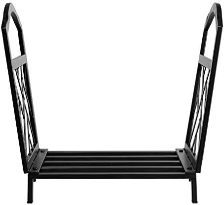 DOEWORKS Fireside Log Rack, Heavy Duty Steel Indoor Firewood Storage log holder for fireplace,42x31x39cm