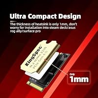 KingSpec XF-2230 512GB SSD M.2 2230 PCIe 4.0, NVMe SSD Gen 4x4 mit Wärmesenke, bis zu 5000MB/s Internes Solid State Drives, kompatibel mit Desktop/Laptop/Steam Deck/ROG Ally/Surface Pro – Ansicht 6