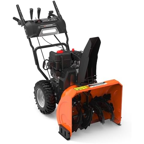 Yard Force 24" Dual-Stage Snow Blower, 208cc Briggs & Stratton Engine, Electric Start, Clears 21” Deep Snow, LED Light Cover