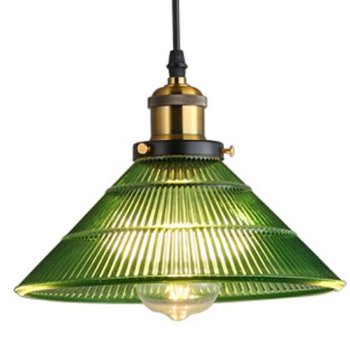 Lampe suspendue de plafond avec suspension en verre de style industriel