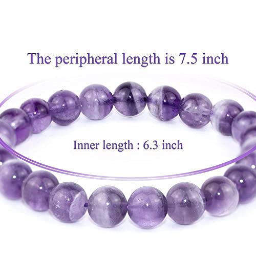 Bracelet en agate violette naturelle : élégance en perles de lithothérapie