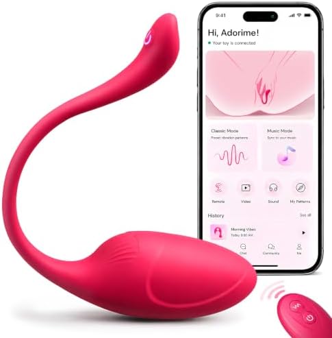 Pink Fun Wearable Vibrator for Couples, App & Bluetooth Remote Co...