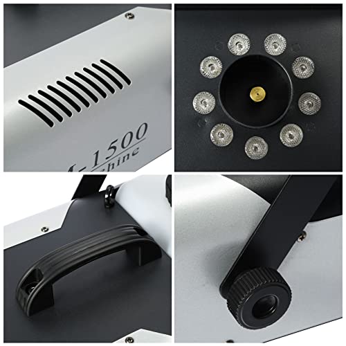 Tc-Home Stage Smoke Machine With Lights Halloween Fog Machine 1500W 2L 9 Led Stage Fogger Effect W/Remote Control #TOP3