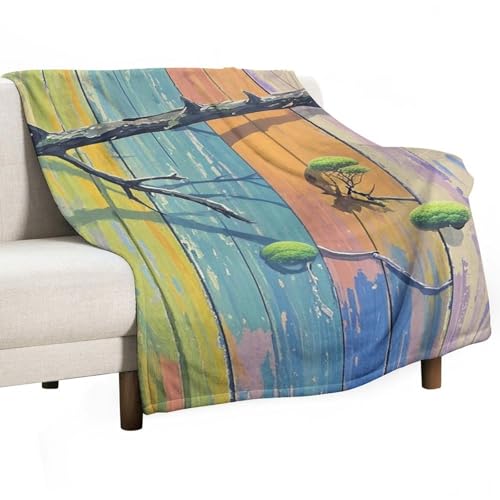 Couverture douce en flanelle motif branches imprimées toutes saisons - 2