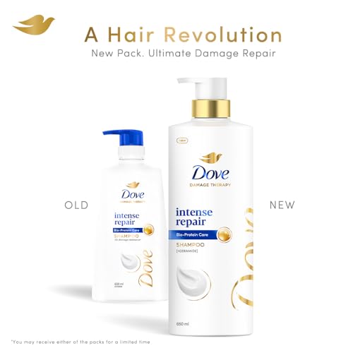 Image of Dove Intense Repair Shampoo 650 ml || Repairs Dry and Damaged Hair || Strengthening Shampoo for Smooth & Strong Hair