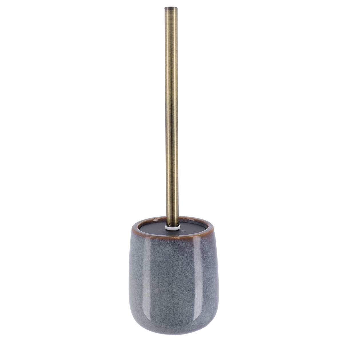 TENDANCE - Brosse WC en Grès - Bleu - Salle de Bain - Poubelles et Brosses WC