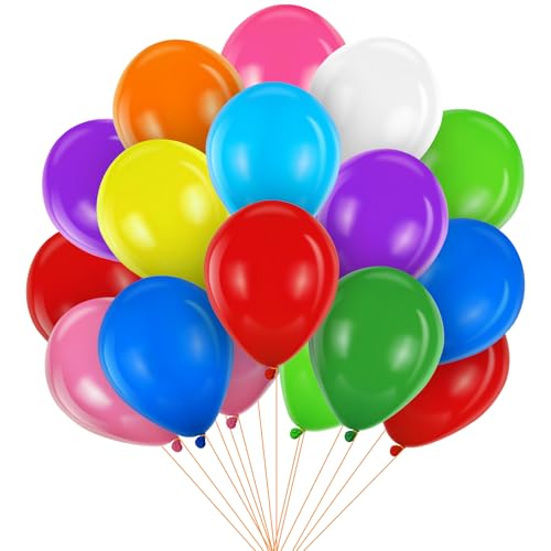 Alaoo Ballons Anniversaire, 100 Pièces Ballons Anniversaire Multicolores, Ballon Mariage, Gonflables Multicolores, Ballons de Baudruche, Helium pour Ballon...