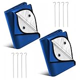 Kingdder 2 Pcs Heavy Duty Insulated Tarp Emergency Blankets for Survival 60 x 82 Inches Thermal Reflective Tarp Cold Weather Camping Blanket Winter Tent Insulation for Hiking(Blue)