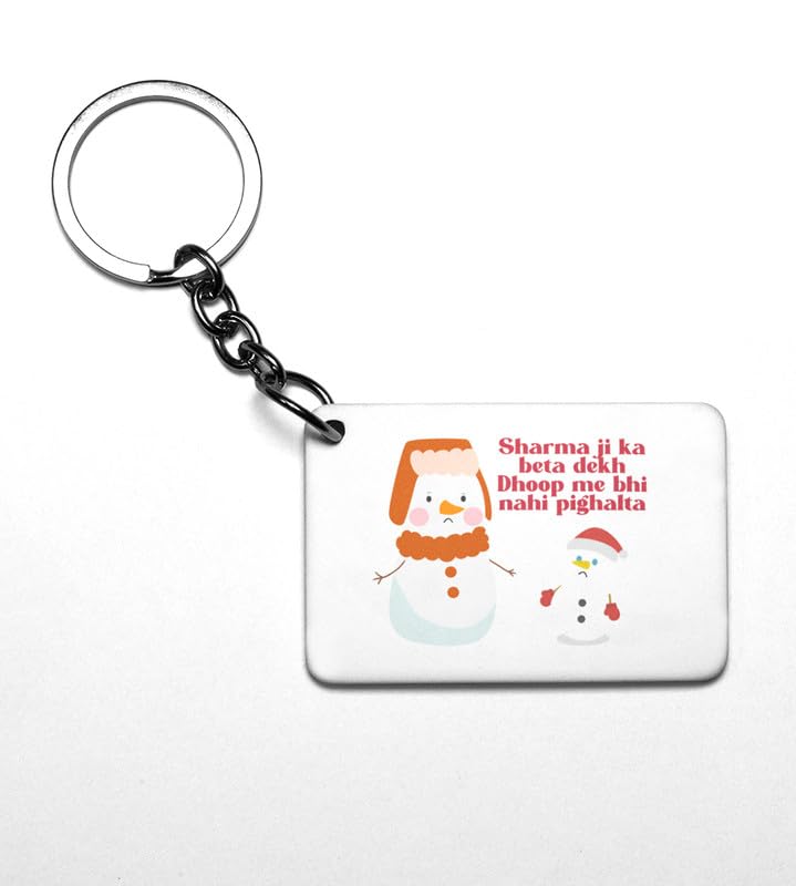 Aayansh CREATIONSharmaji Santa: Funny Designed Key Chain Gift For Secret Santa (Pack of 2)