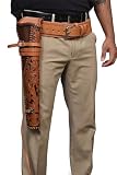 Rust Armour Hand-Tooled Full Grain Buff Leather Mares Leg Scabbard Gun Holster with Belt Loop...