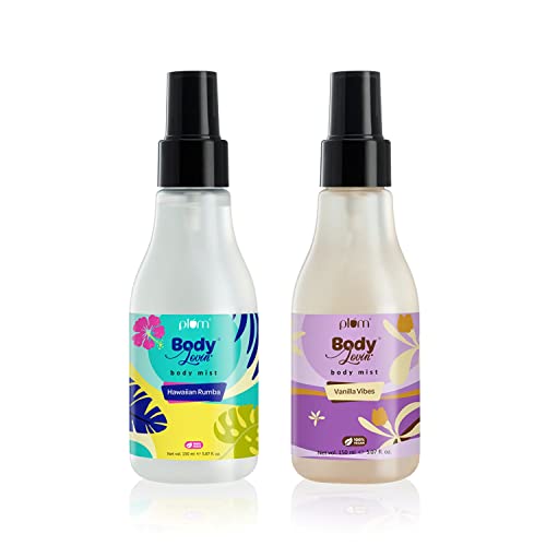 Plum Body Lovin’ Beachy Combo | Vanilla & Hawaiian Rumba Vibes Body Mist Duo | Super-refreshing | Aloe-infused | Body Mist Combo,300 ml