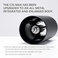 TIMEMORE Manuelle Kaffeemühle Kastanie C3S Max Kapazität 30 g mit CNC-Edelstahl-Kegelfräse, interne einstellbare Einstellung, doppelte Lagerpositionierung für Zuhause/Reisen/Camping – Schwarz – Ansicht 2