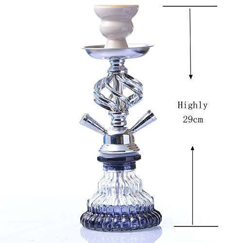 Anyi Doppelrohrglas Shisha Set Arabische Shisha Bar Shishaktv Big Smoke Doppel Shisha Kohle – Bild 4