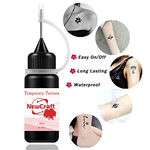 Temporary Tattoo Kit, 4 Bottles Temporary Tattoo Ink With 102Pcs Tattoos Stencils Semi Permanent Tattoo Jagua Gel Freehand Inks For Men Women Body Art Markers #TOP2