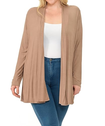 Image of Pastel by Vivienne Women's Long Sleeve Jersey Plus Size Cardigan