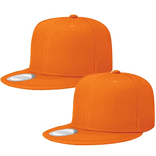Image of Classic Snapback Hat Cap Hip Hop Style Flat Bill Blank Solid Color Adjustable Size