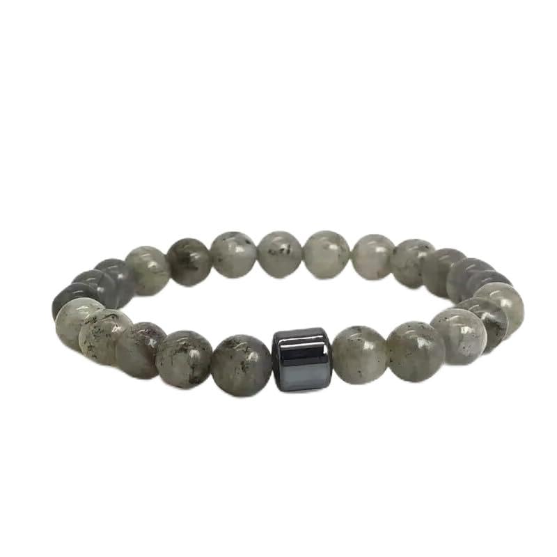 YCTTKDD Perlenarmband, 8 mm, Naturstein, Lava, Tigerauge, schwarzer Achat, Matte Perlen, Armreif, Stretch, für Damen und Herren