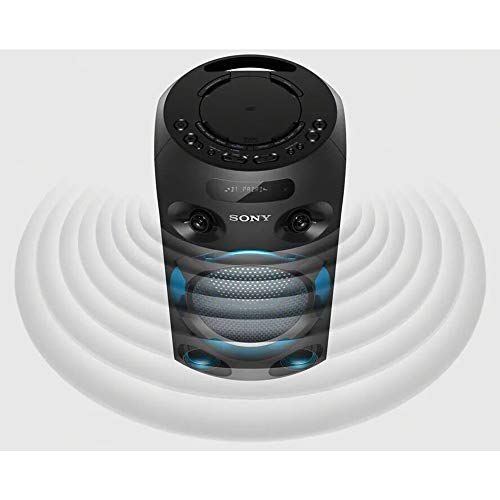 Mini System One Box Torre Sony Muteki MHC-V02D com CD, Conexão USB, Iluminação, Karaoquê e Bluetooth
