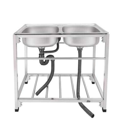 Fregadero portátil para cocina o garaje con desagüe integrado 2