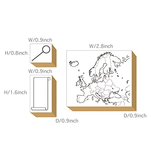Wood Rubber Stamps Europe Map Set Travel Journal Memo Record For Data Study Document Diy Crafting, Scrapbook, Painting, Letters Diary, Card Making, Gift Wakuwaku Made In Japan Tokyo #TOP7
