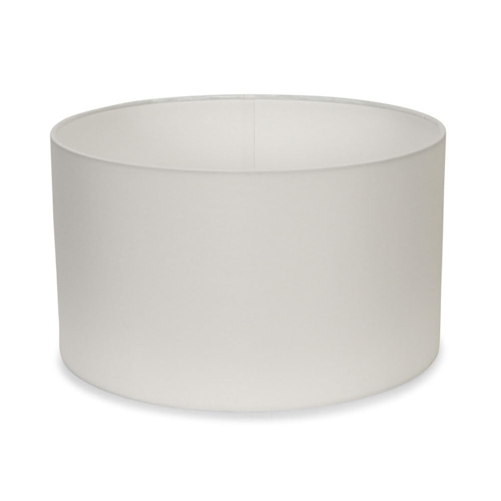 Minisun White | Medium Modern Fabric Drum Light Shade | Lamp Shades, Home Décor & Improvement Essential | 35Cm Shade Width