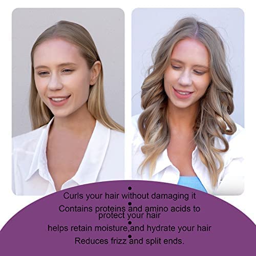 Heatless Curling Rod Headband, Hair Curlers To Sleep In, No Heat Curl Ribbon With Hair Clips And Scrunchie, Sleeping Curls Silk Ribbon Hair Rollers For Long Hair (Champagne Tie Dye) #TOP1