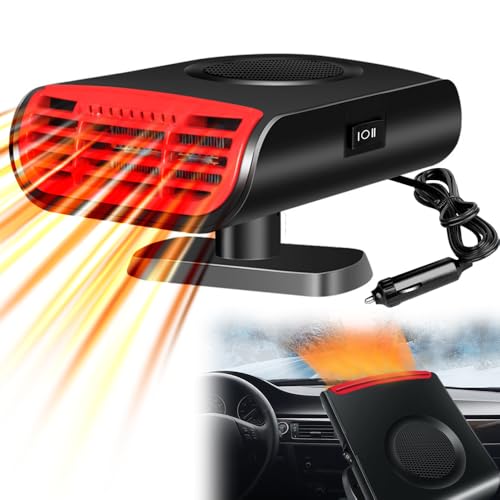 SKIKHN Calentador de Coche, Calefactor Coche Mechero, Calefactor 12v de Dos en Uno, Calefactor Coche Portátil, Calefacción Portátil de Coche con Calefacción y Ventilador de Refrigeración