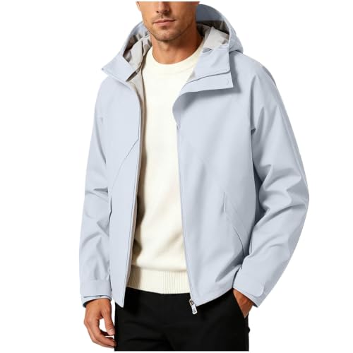 Chaqueta impermeable de senderismo para hombre, cortavientos casual para correr y caminar