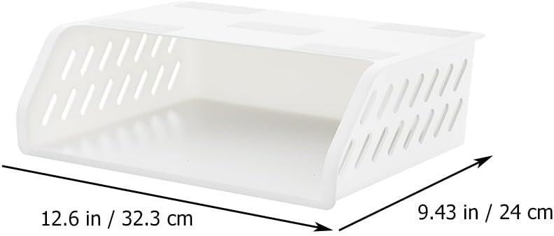 Cabilock Hanging under Shelf Storage Box 12.71X9.05X3.54In Plastic Kitchen Cabinet Organizer Rack for Office Bathroom under Desk Neat Storage