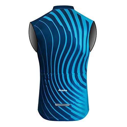 Aogda Cycling Vest for Men Bike Jerseys Team Biking Sleeveless Tops Clothing(Large)