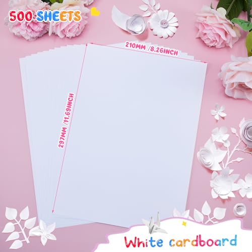 Image of Henoyso 500 Sheets Construction Paper Bulk, 9 x 12 Inches, White
