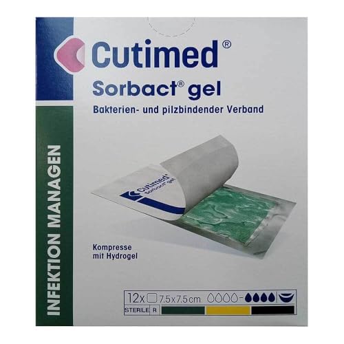 CUTIMED Sorbact Gel Kompressen 7,5x7,5 cm 12 St