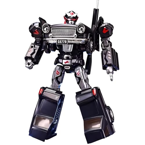Image of 2-in-1 Die-Cast Transforming Robot Car Action FigureToy - Classic Sedan Model with Realistic Details, Durable Alloy Build, and Design for Kids and Collectors