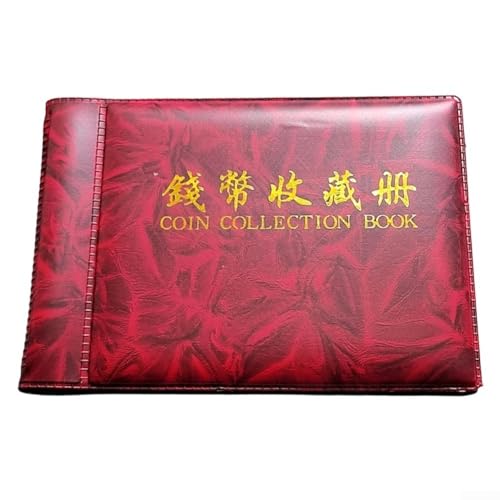 Álbum con soporte para monedas para coleccionar con 60 bolsillos para monedas de centavos, medallones, 10 almacenamiento portátil y ligero de monedas para exhibición y organización (rojo)
