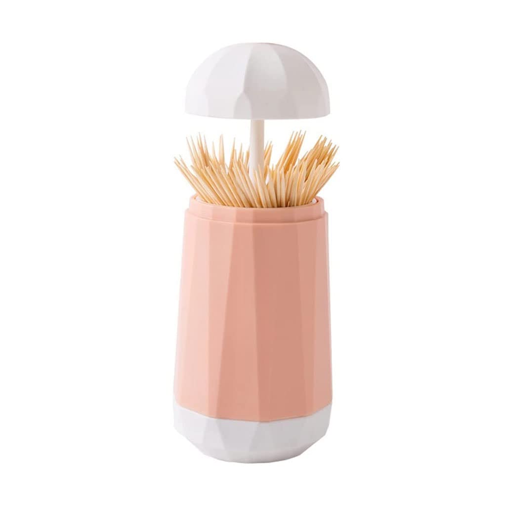 Wdwdw Pink Toothpicks Dispenser Toothpick Box Fashion Automatic Holder Plastic Desktop Press Type
