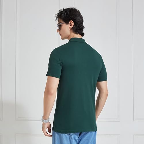 Image of Campus Men Cotton Blend Polo T-Shirt