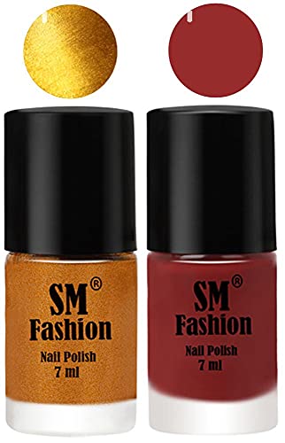 Image of Long Lasting Nail Polish | Nail Paint Combo 7 ml Each) - Set of 2 Golden-Jam