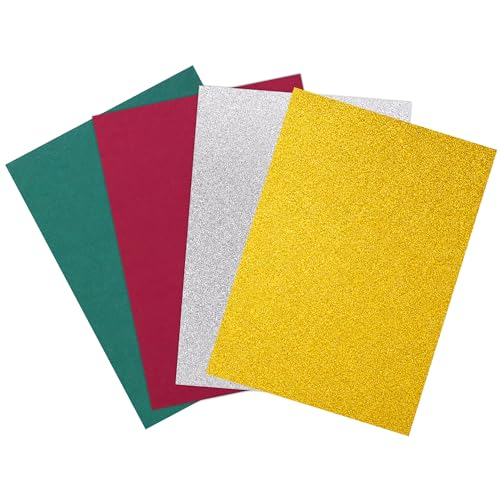80 Sheet 250gsm Christmas Cardstock Thick Paper, A4 Glitter and Plain Paper