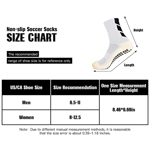 Takiya Grip Socks Soccer Anti Slip Grip Pads Non Slip/Skid Soccer Socks For Hospital Football Basketball Sports,3 Pairs (White-3 Pairs) #TOP6