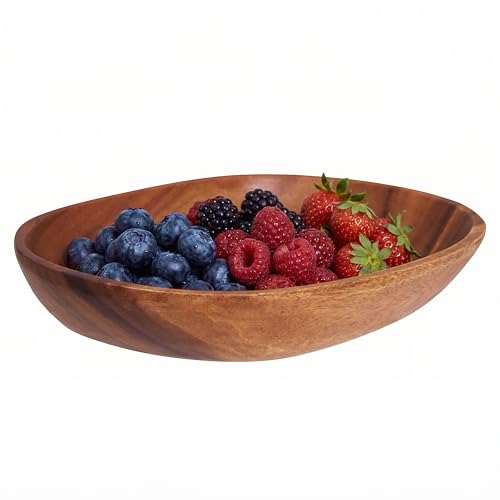 Premier Housewares Acacia Wood Oval Mini Tray Natural Wooden Serving Dish for Snacks & Condiments (18 x 12 x 2.5 cm)