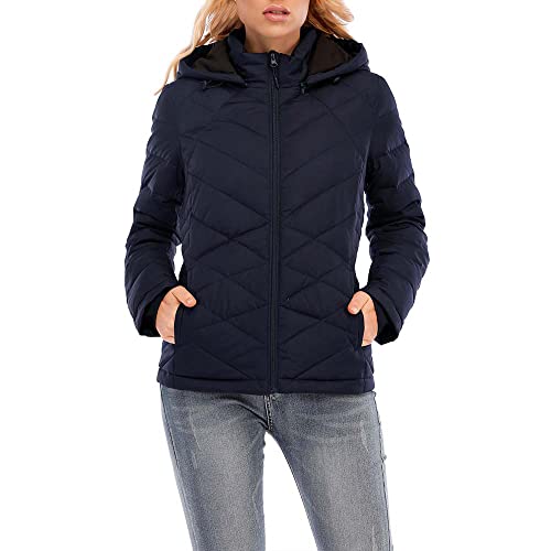 LUZERN GOOSE Women's Lightweight Down Coat - Full-Zip, Water Resistant, Winter Short Insulated Jacket