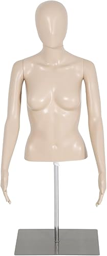 Miniatura 2 de Maniquí femenino, torso de maniquí, medio cuerpo, modelo de vestido de costura de 39 a 56 pulgadas, soporte de maniquí de exhibición de forma de