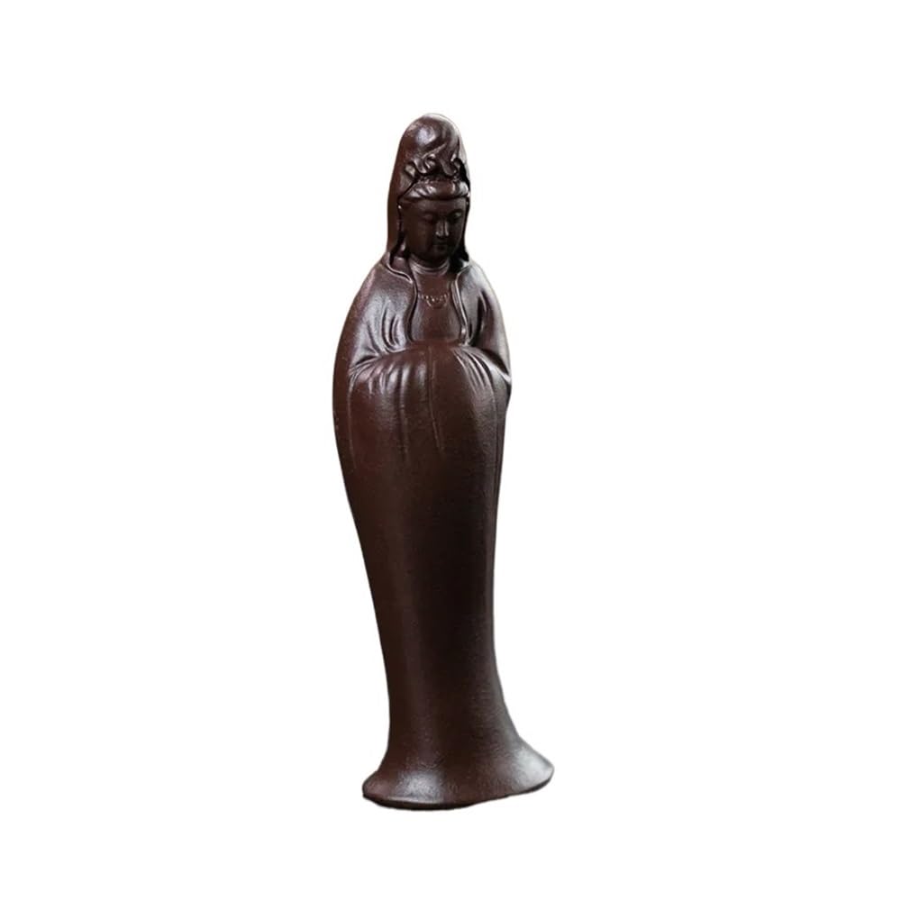 Statue Bouddha Guanyin en argile Yixing faite main pour thé