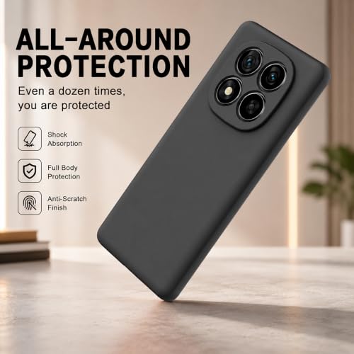 Image of Back Cover Compatible with Redmi Note 15 Pro Plus 5G | Full Camera Protection | Premium Liquid Silicon Case | Flexible Bumper Case for Mi Redmi Note 15 Pro Plus 5G / Poco M8 Pro 5G (Black)