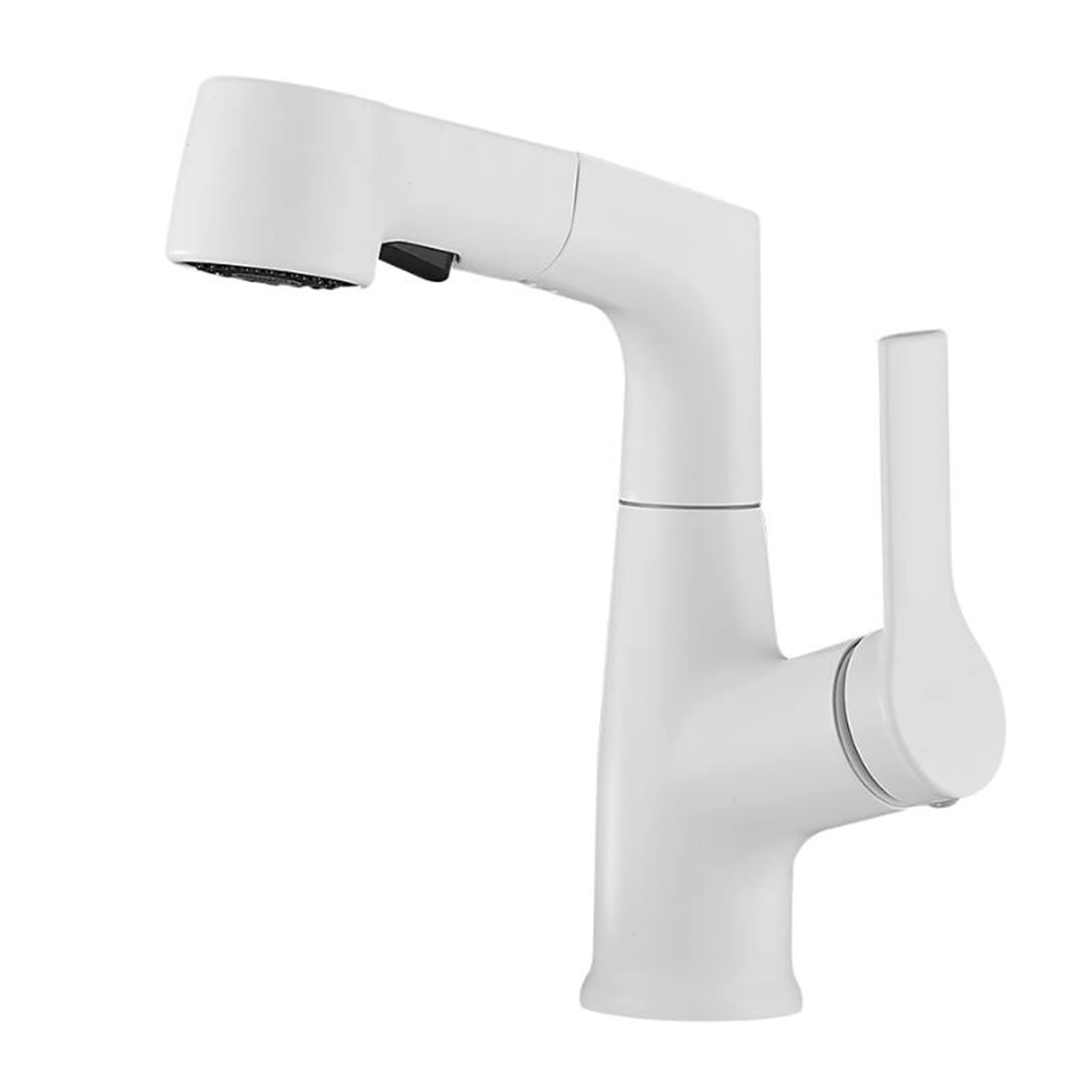 Robinet mitigeur de lavabo avec douchette extractible et bec pivotant pour salle de bain