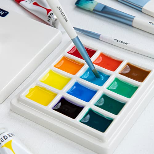MEEDEN 3 Pack Ceramic Palettes with Cover, Painting Palette for Watercolor Gouache Color Mixing, Pure White Porcelain Palette, Multi-Functional Palette for Hobby and Crafts - Thumbnail 6