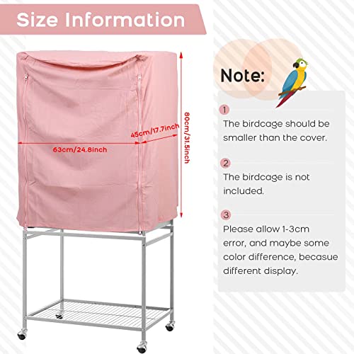 Image of QBLEEV Birdcage Covers, Breathable Universal Bird Parrot Cage Cover Shade | Blackout windproof light-proof covering reduces distractions night accessories cloth without cage-24.8x17.7x31.5in (LxWxH)