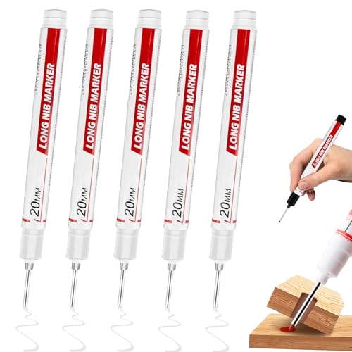 Nueva Llegada De Rotuladores De Punta Larga Para El Marcado De Carpintero 4 Colores 20mm Agujero De Taladro Profundo Hecho De Plástico Con Tinta Permanente